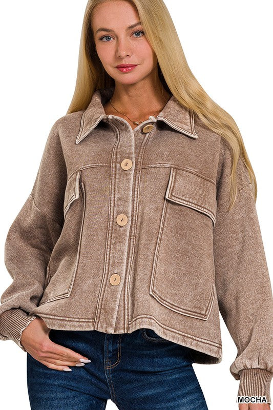 The Steph Soft Button Top