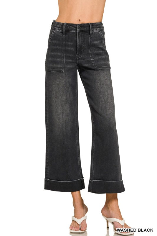 The Washed Black Crop Denim