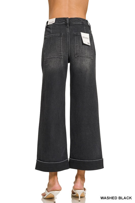 The Washed Black Crop Denim