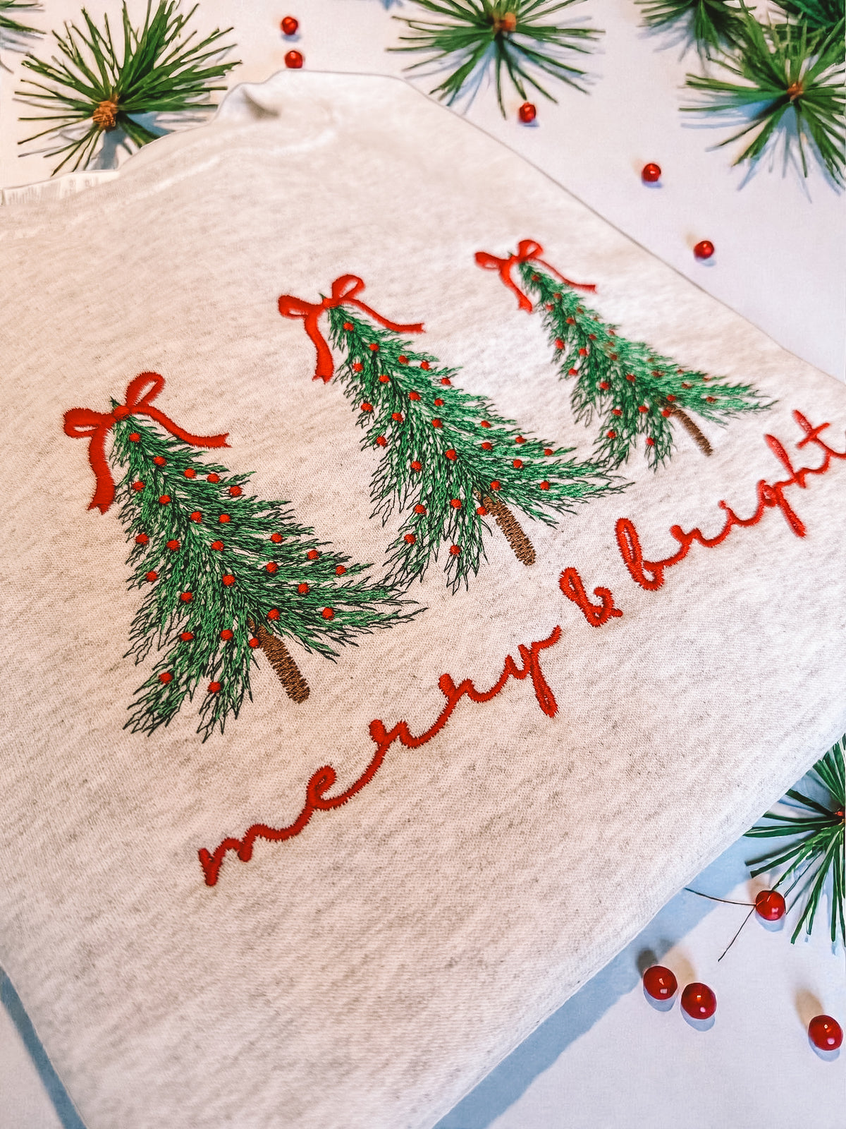Embroidered Christmas Crew