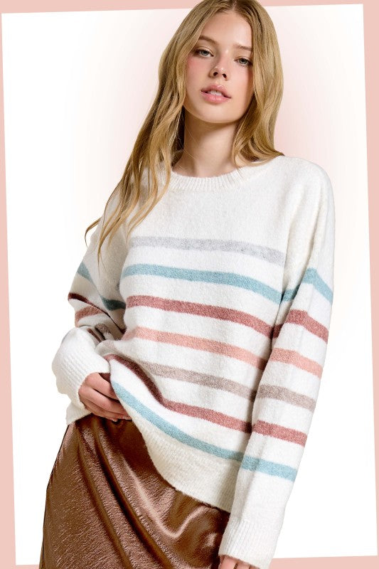 The Cozy Knit Stripe Sweater