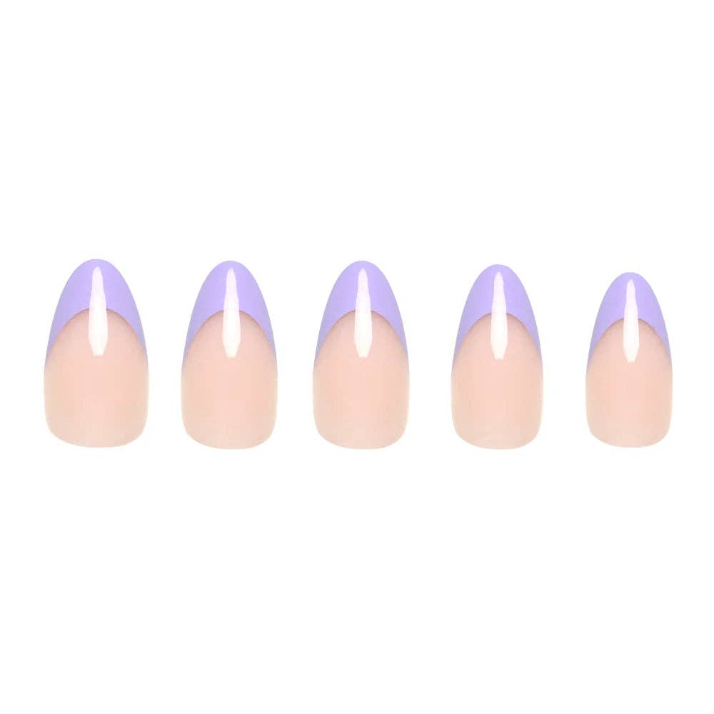 French Lilac Press-On Nails Short Almond