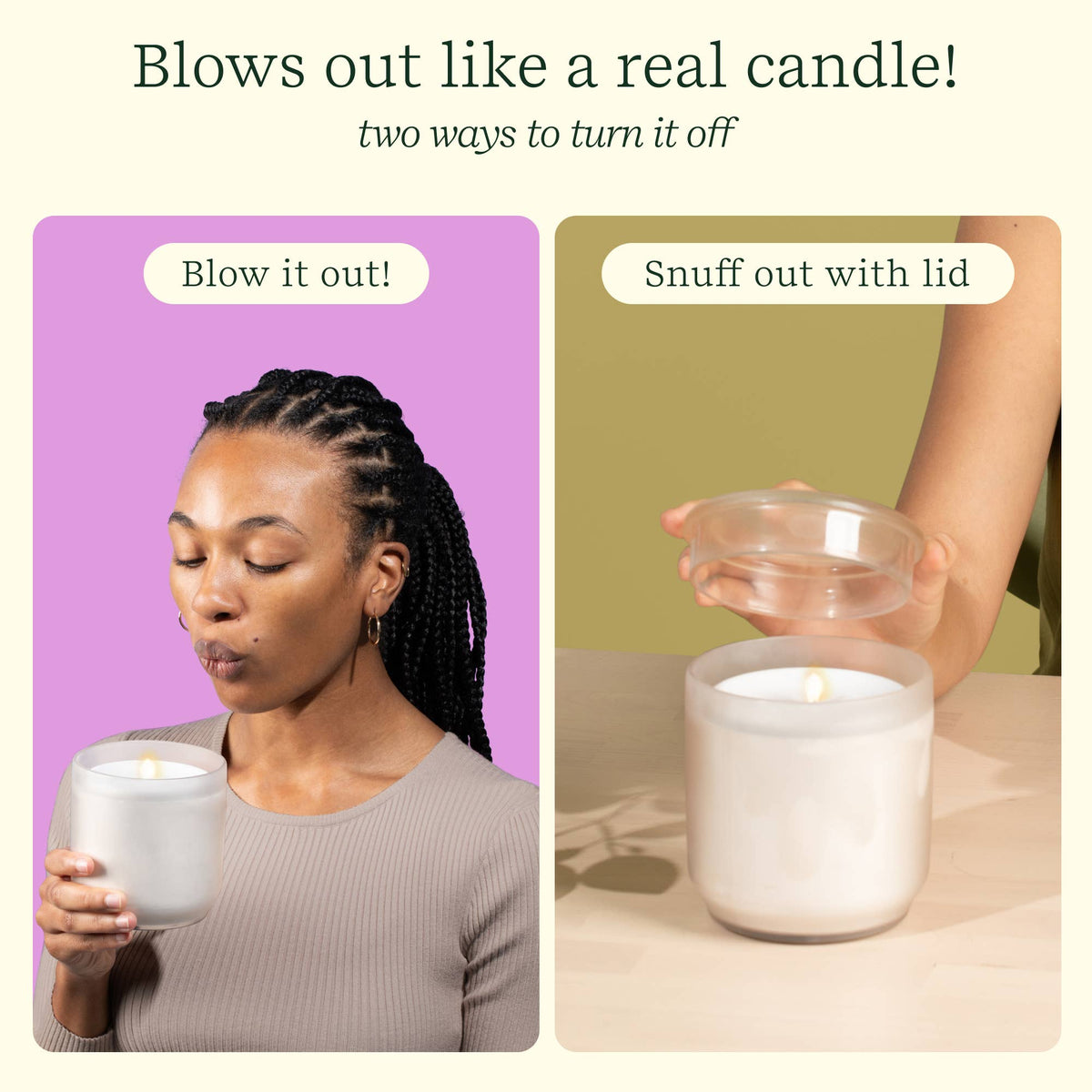 Flameless Candle Diffuser - Frosted Glass