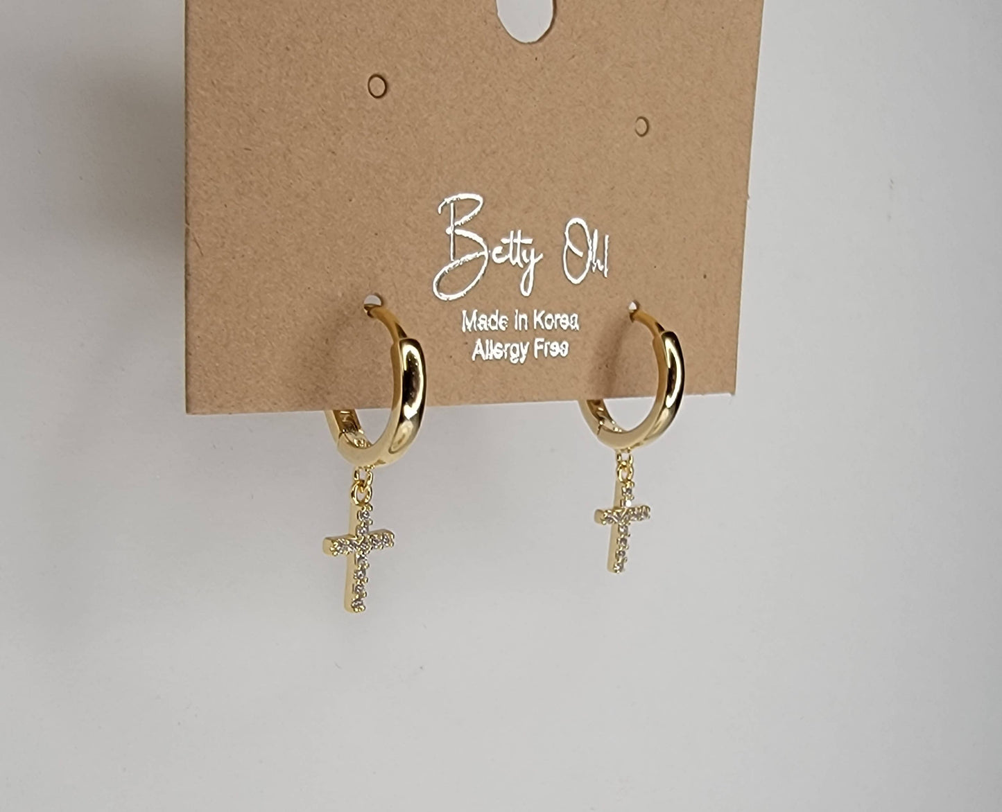 Cross Huggie Earrings