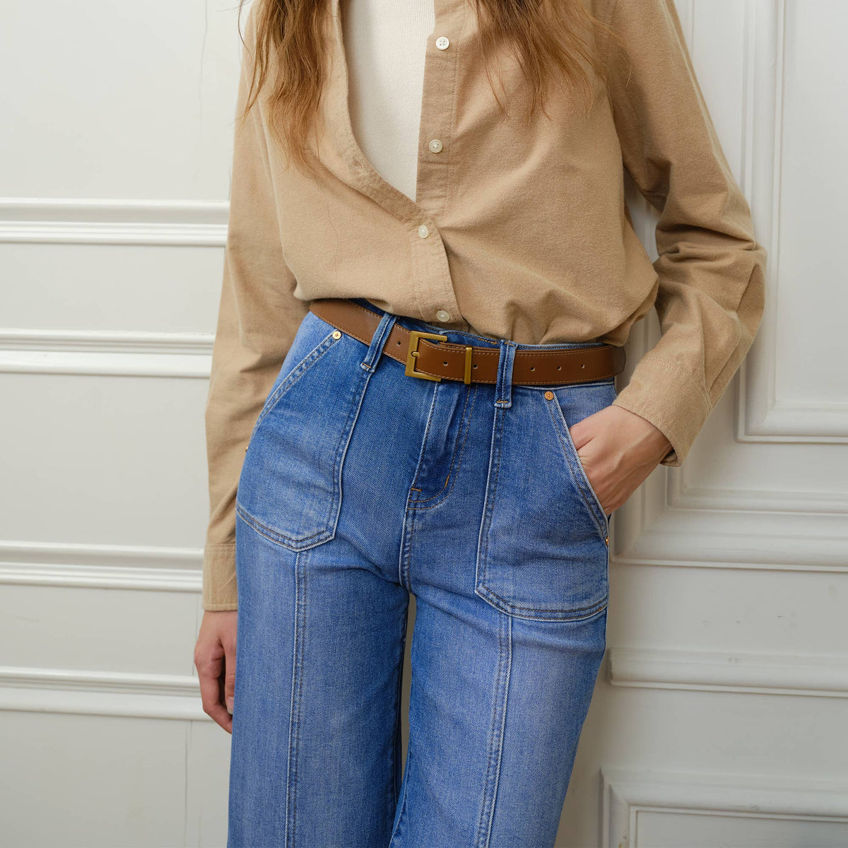 Jess High Rise Relaxed Straight Denim Jeans