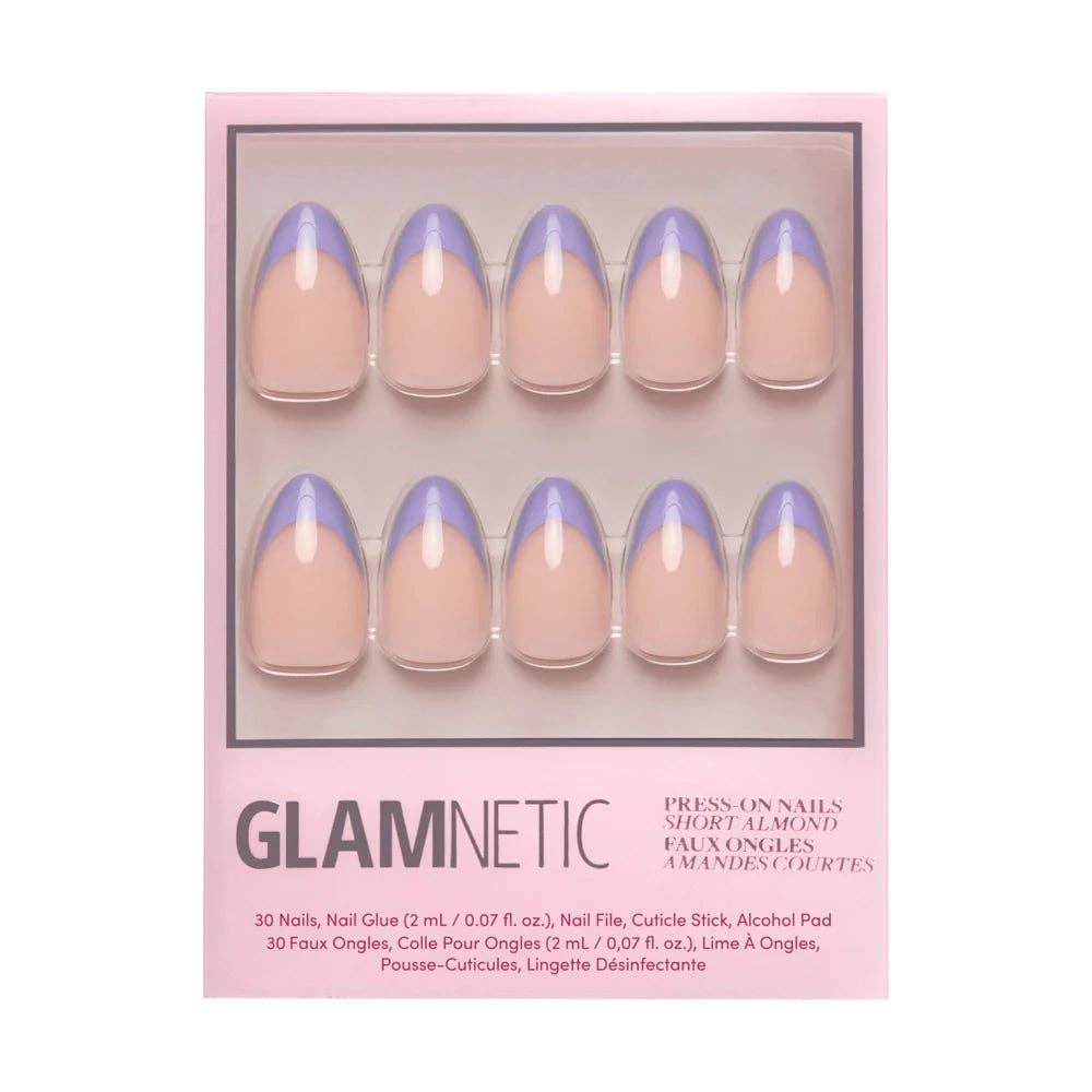 French Lilac Press-On Nails Short Almond
