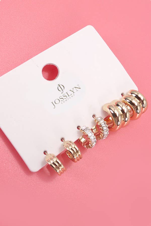 Double Hoop Huggie Earring Set