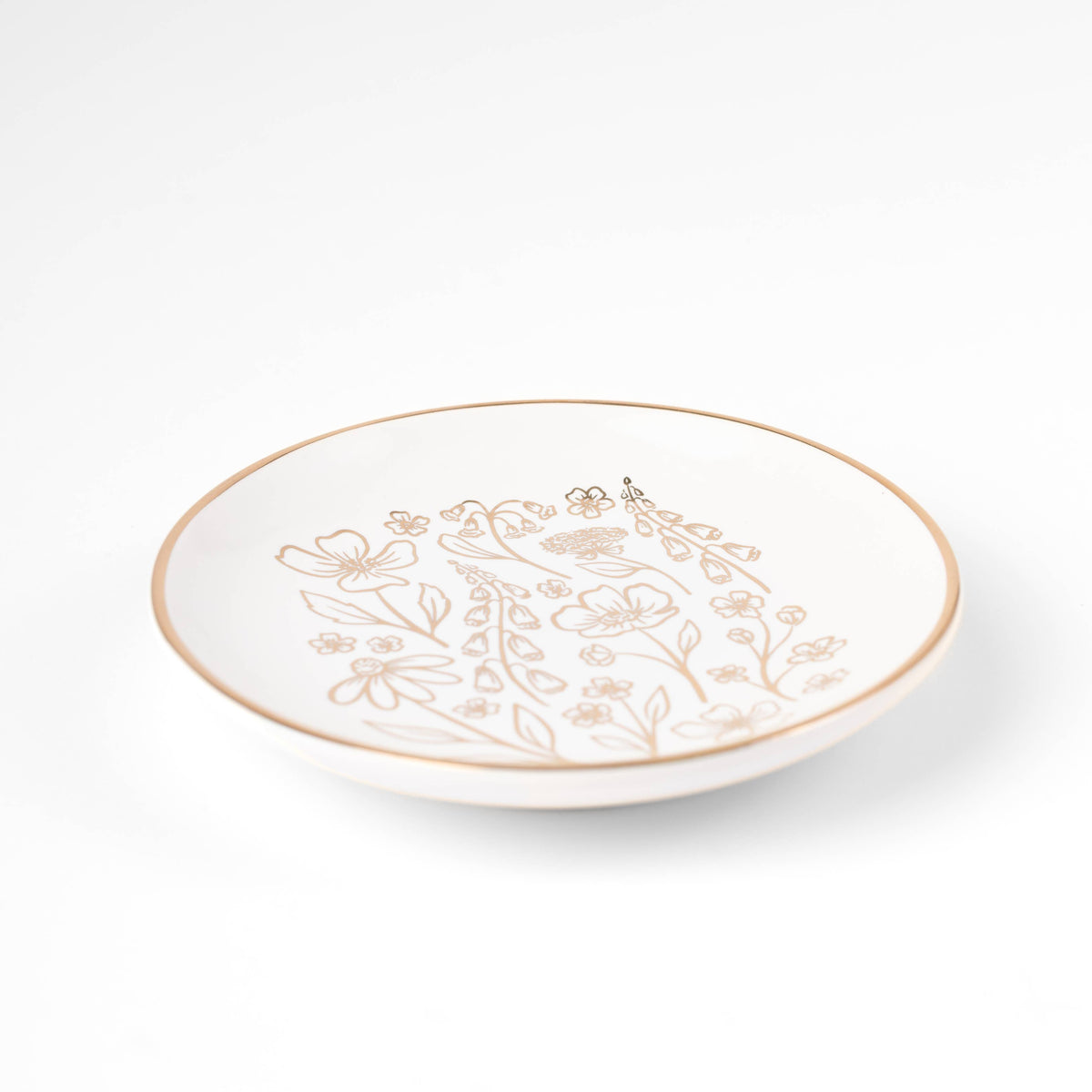 Pressed Floral Circular Trinket Dish