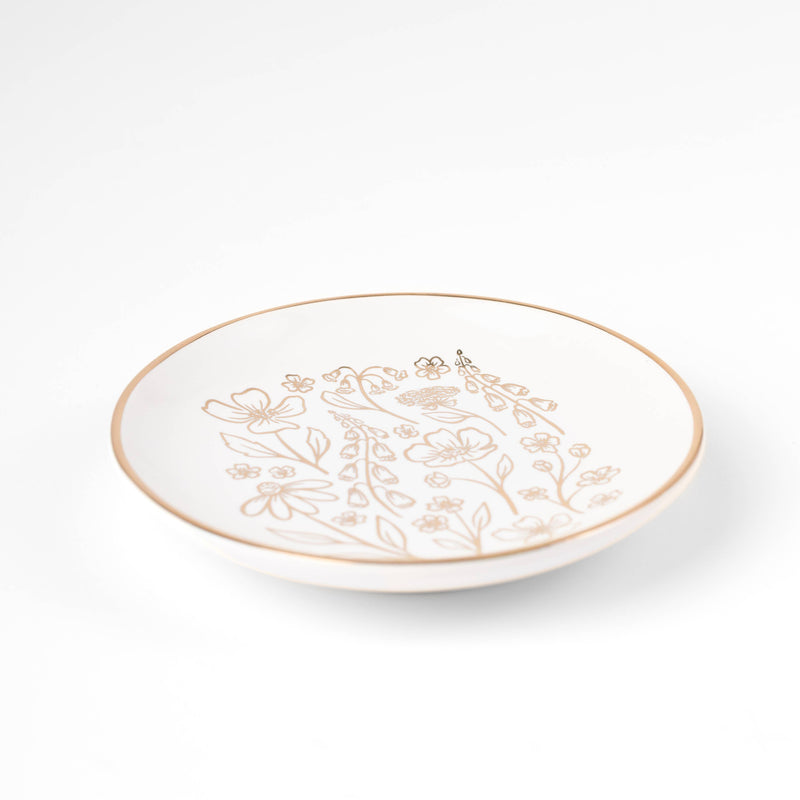 Pressed Floral Circular Trinket Dish