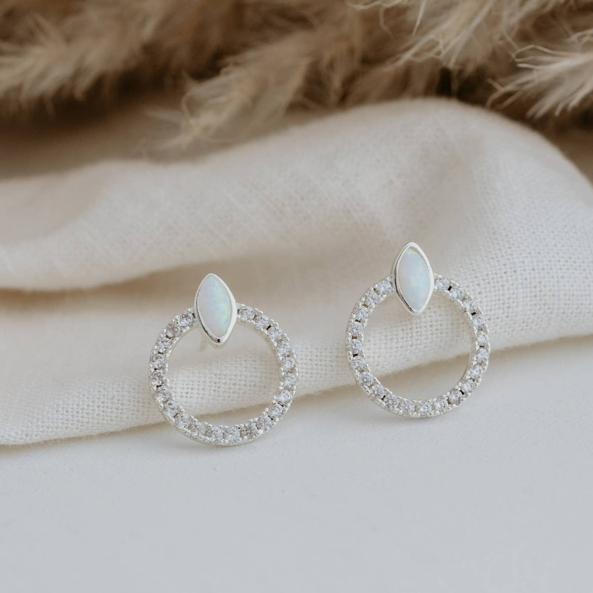 Blanche Studs-Opalite