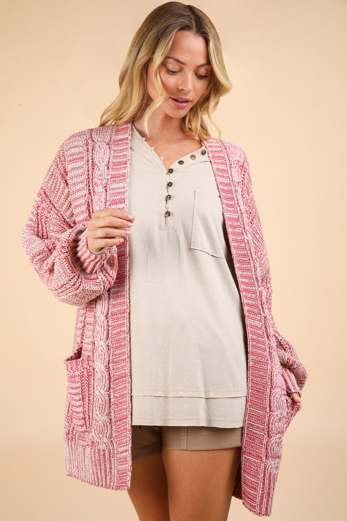 The Cable Knit Open Front Cardigan