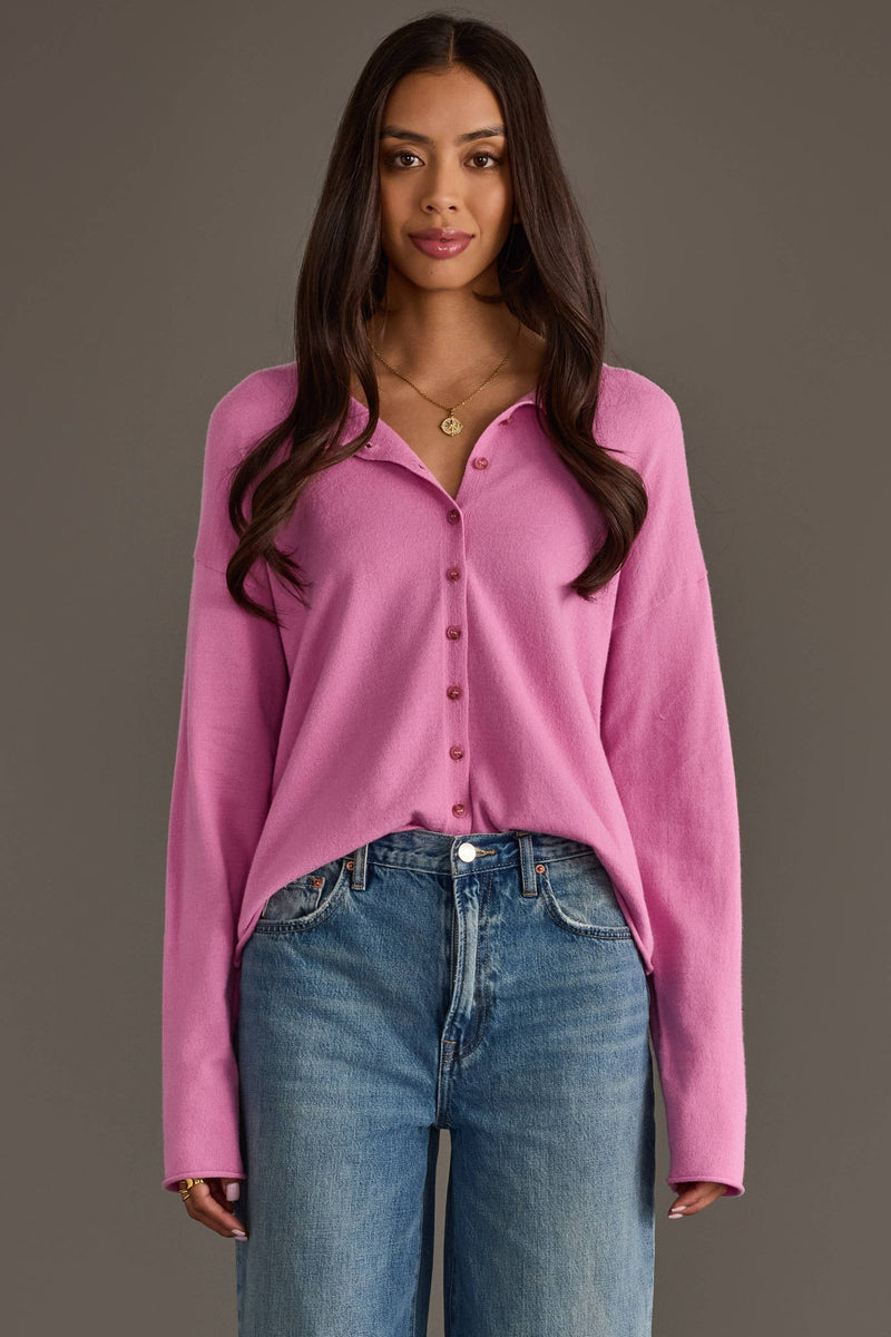 The Fuchsia Button Up Cardigan