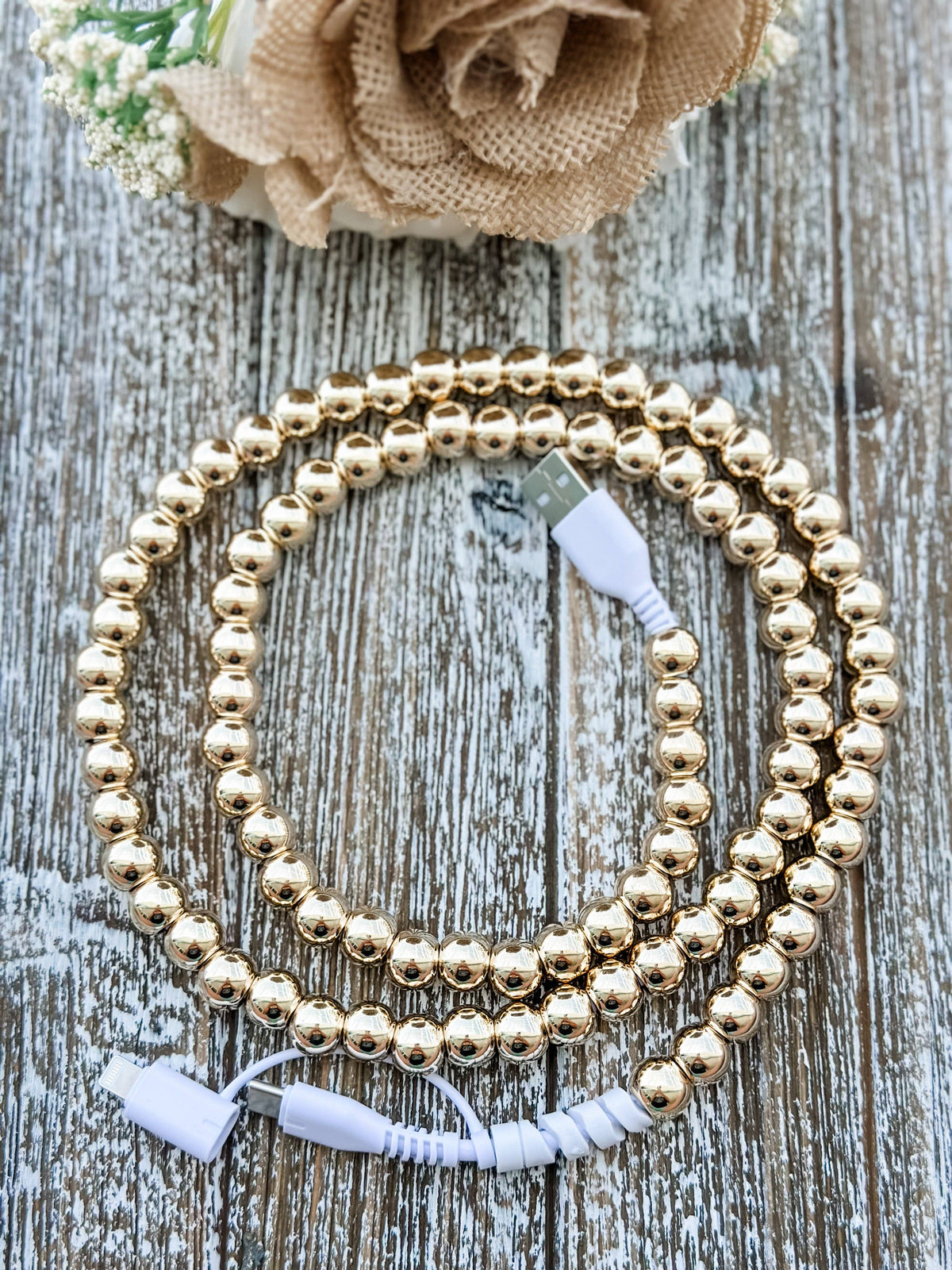 Gold Beads 2 in 1 Phone Charger
