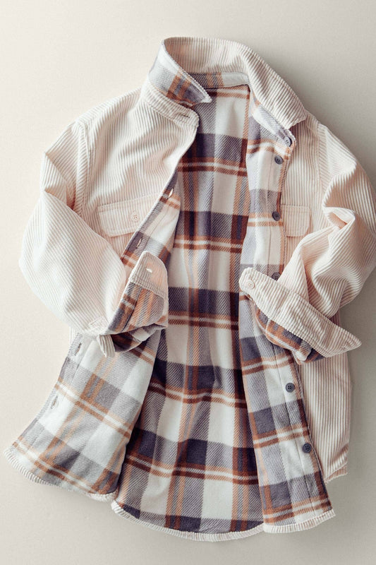 The Plaid Lined Corduroy Flannel Shacket
