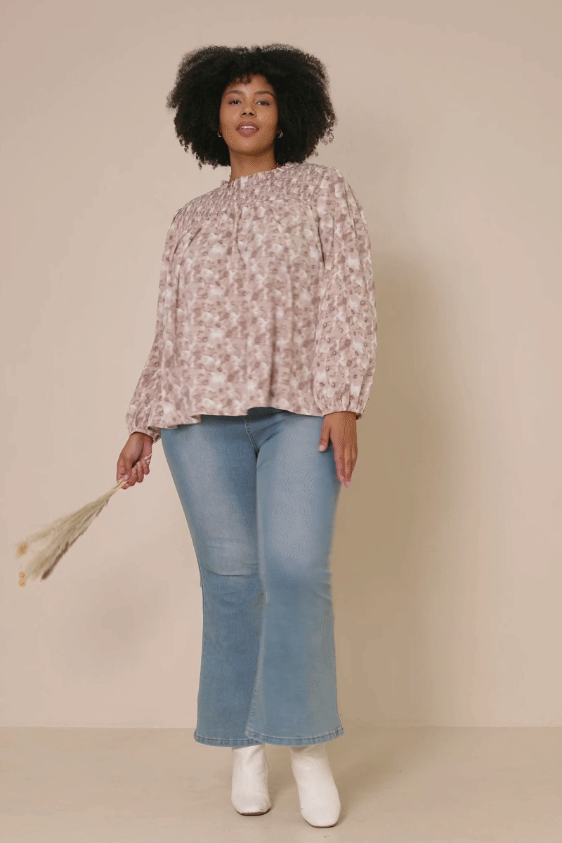 The Floral Smocked Fall Long Sleeve Top