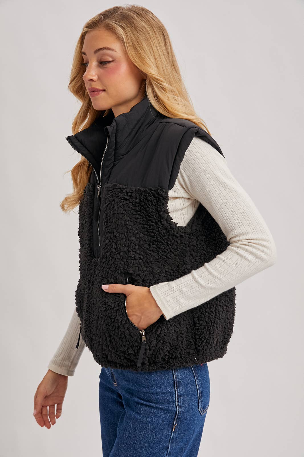 The Sherpa Fleece Collar Vest