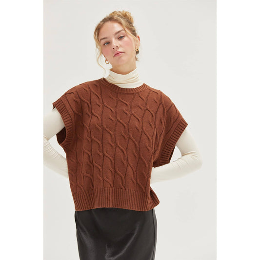 The Chels Cable Knit Sweater Vest