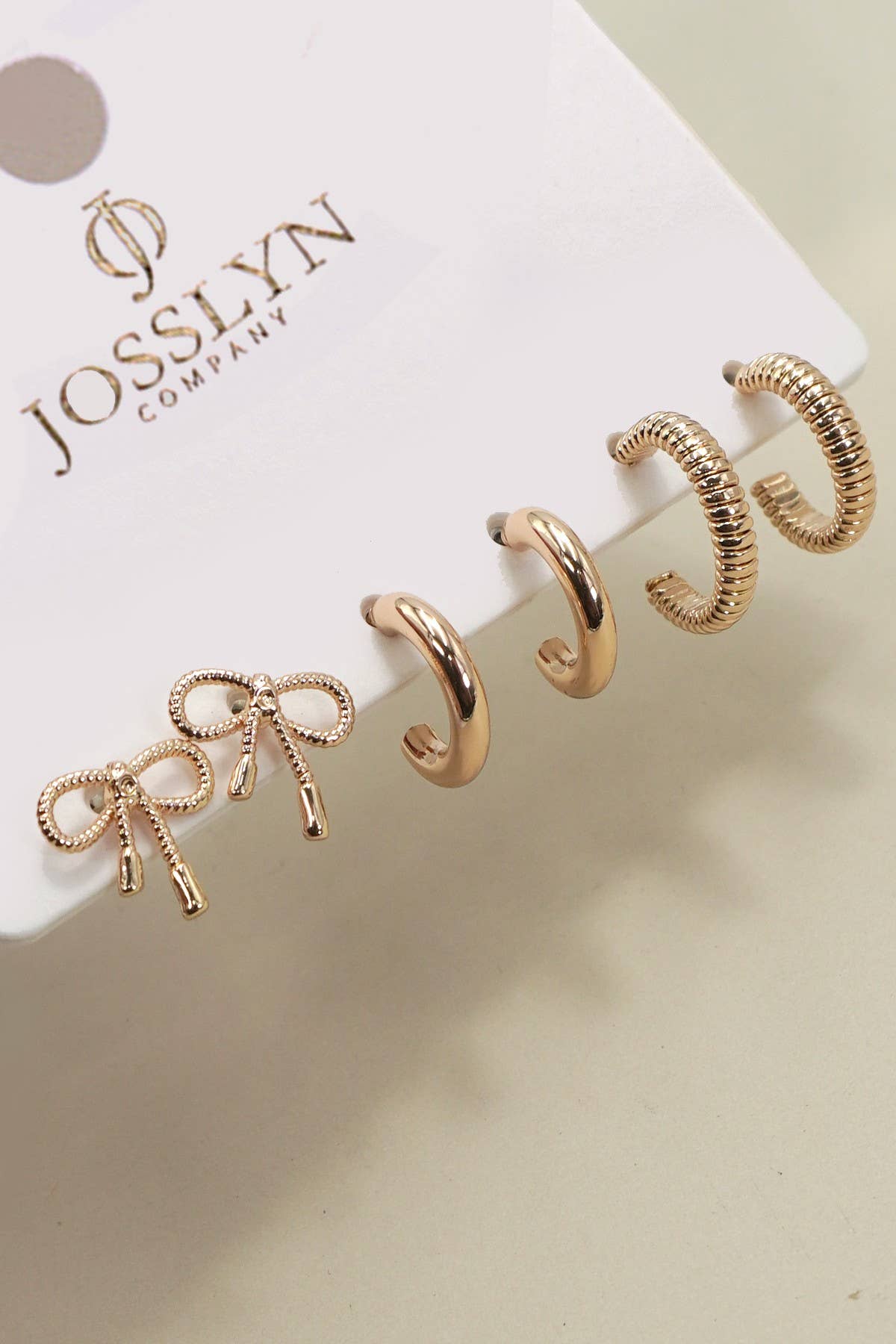 Mini Bow Huggie Earring Set