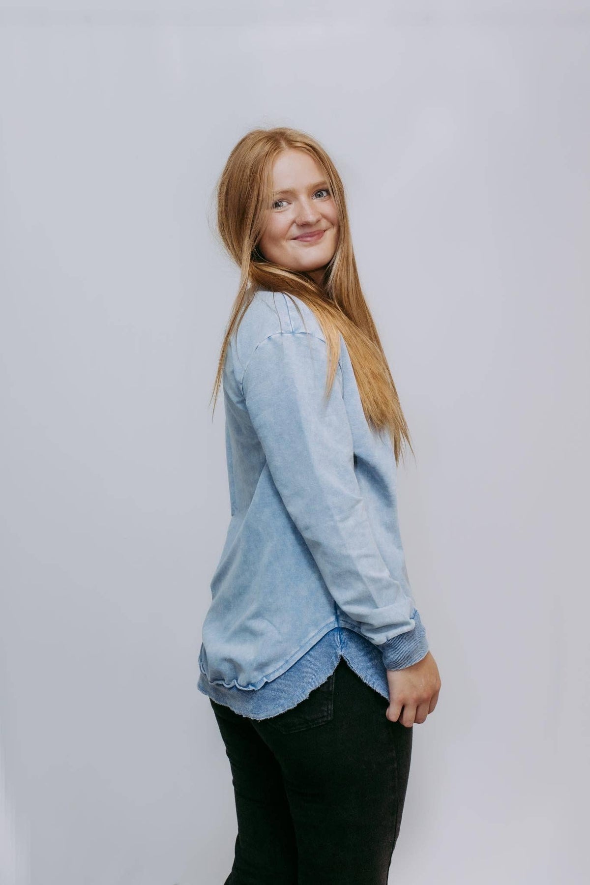 The Blue Acid Wash Sweatshirt