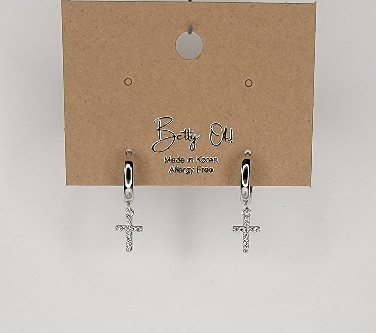 Cross Huggie Earrings