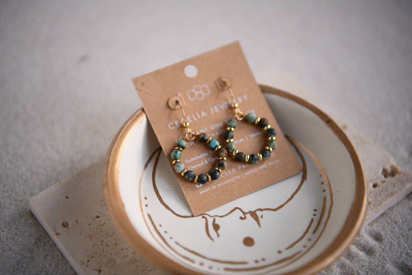 Gaia Gemstone Beaded Hoop Earrings