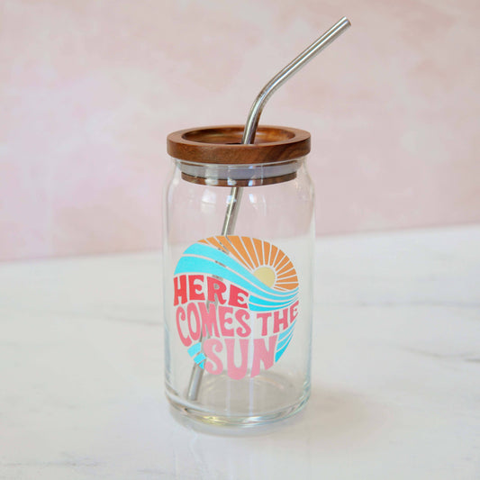 Here Comes the Sun Mason Jar