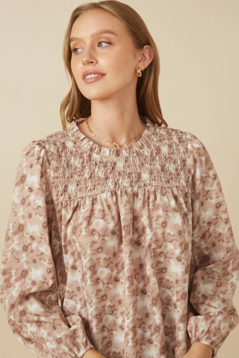 The Floral Smocked Fall Long Sleeve Top