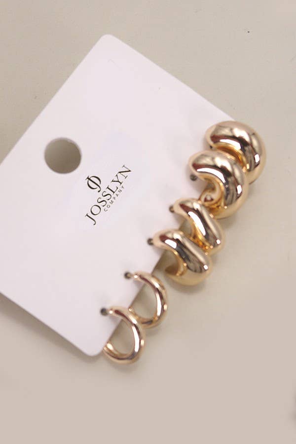 Bubble Hoop Earring Set