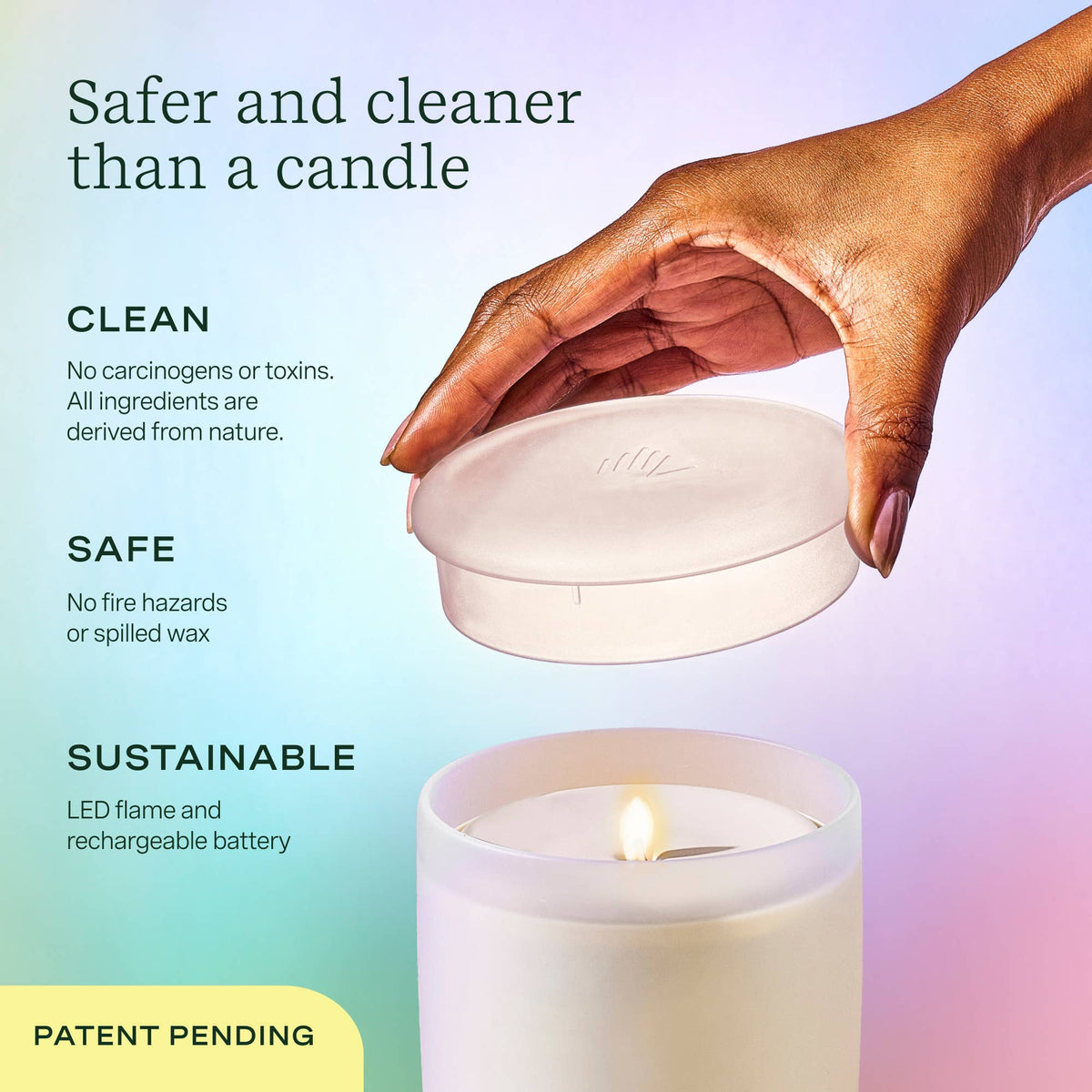 Flameless Candle Diffuser - Frosted Glass