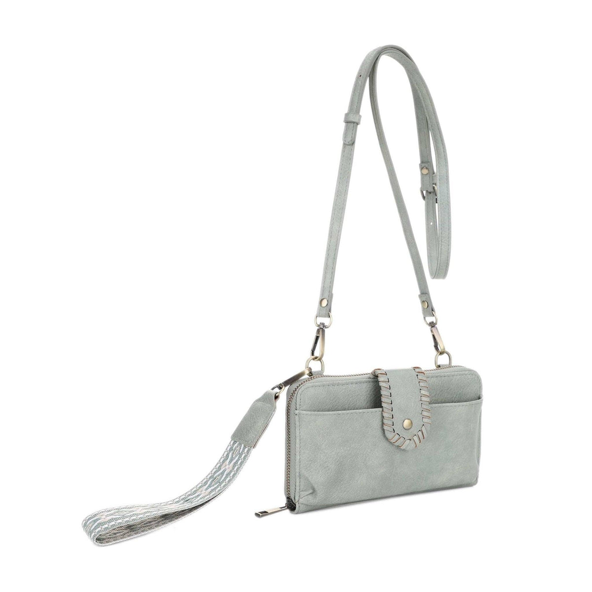 The Jolie Crossbody Wallet With Boho Wrist Strap