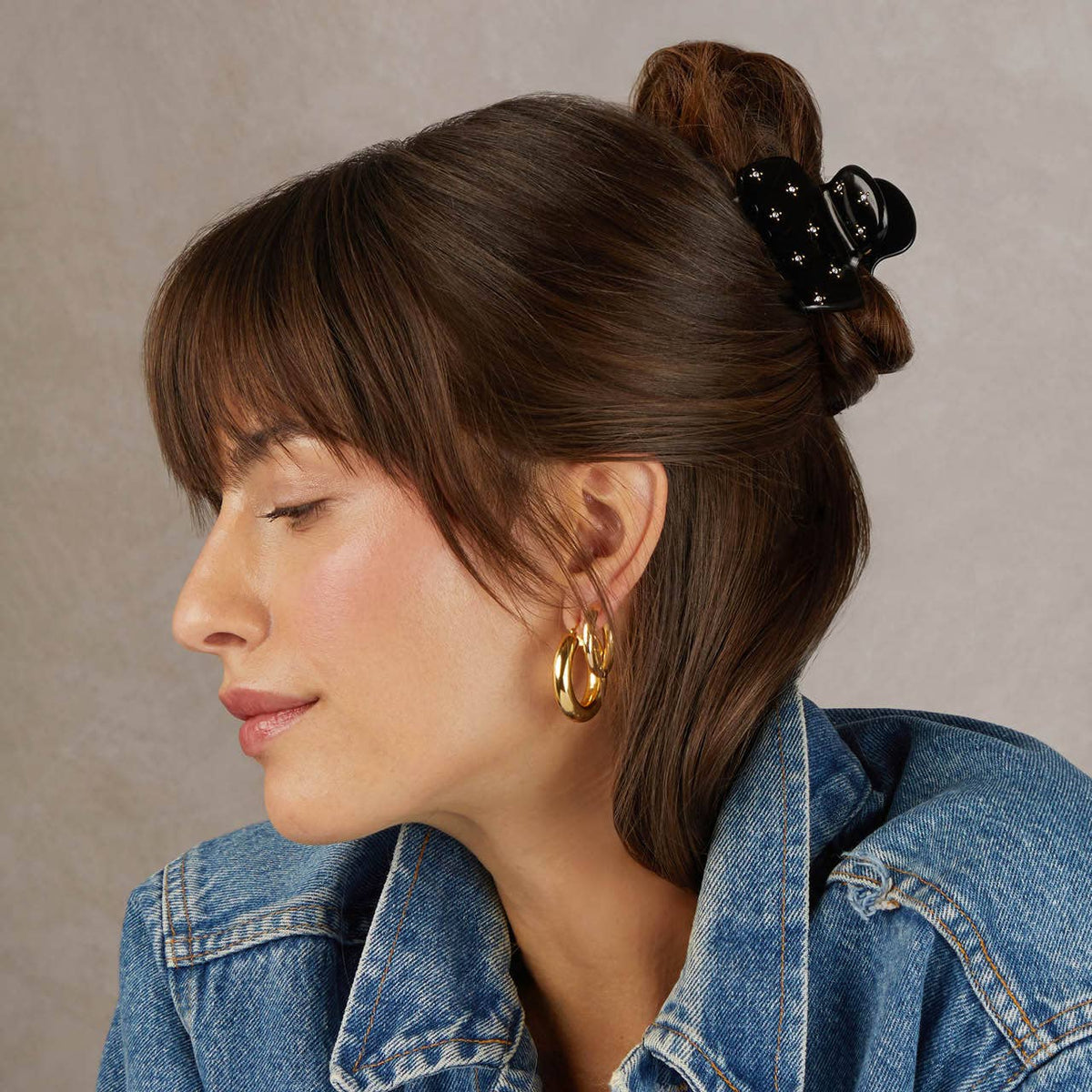 Recycled Plastic Rhinestone Puffy Claw Clip