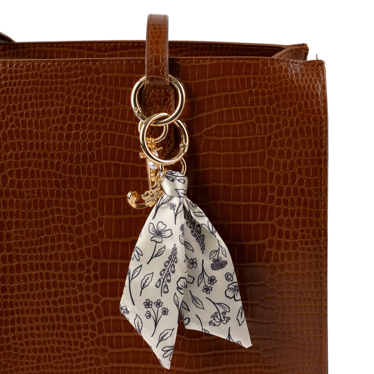 Pressed Floral Satin Keychain