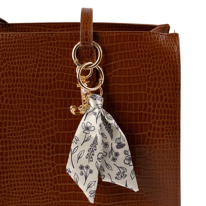 Pressed Floral Satin Keychain