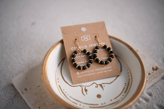 Gaia Gemstone Beaded Hoop Earrings