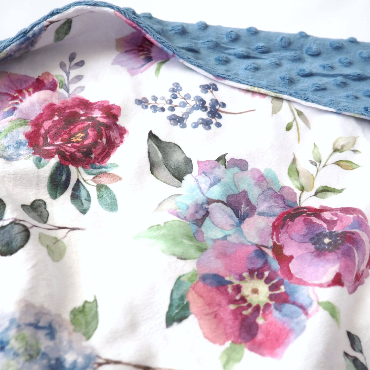 Minky Blanket - Blue Floral