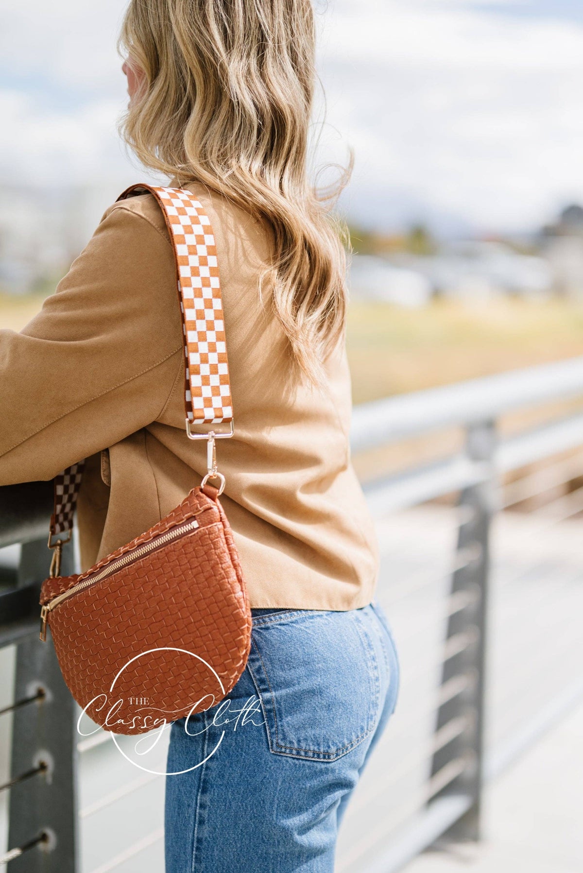 Willa Woven Bum Bag Crossbody in Tan