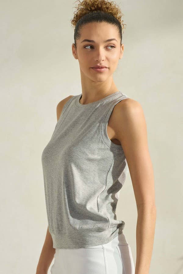 The Ribbed Viscose Crew Neck Loose Fit Tank
