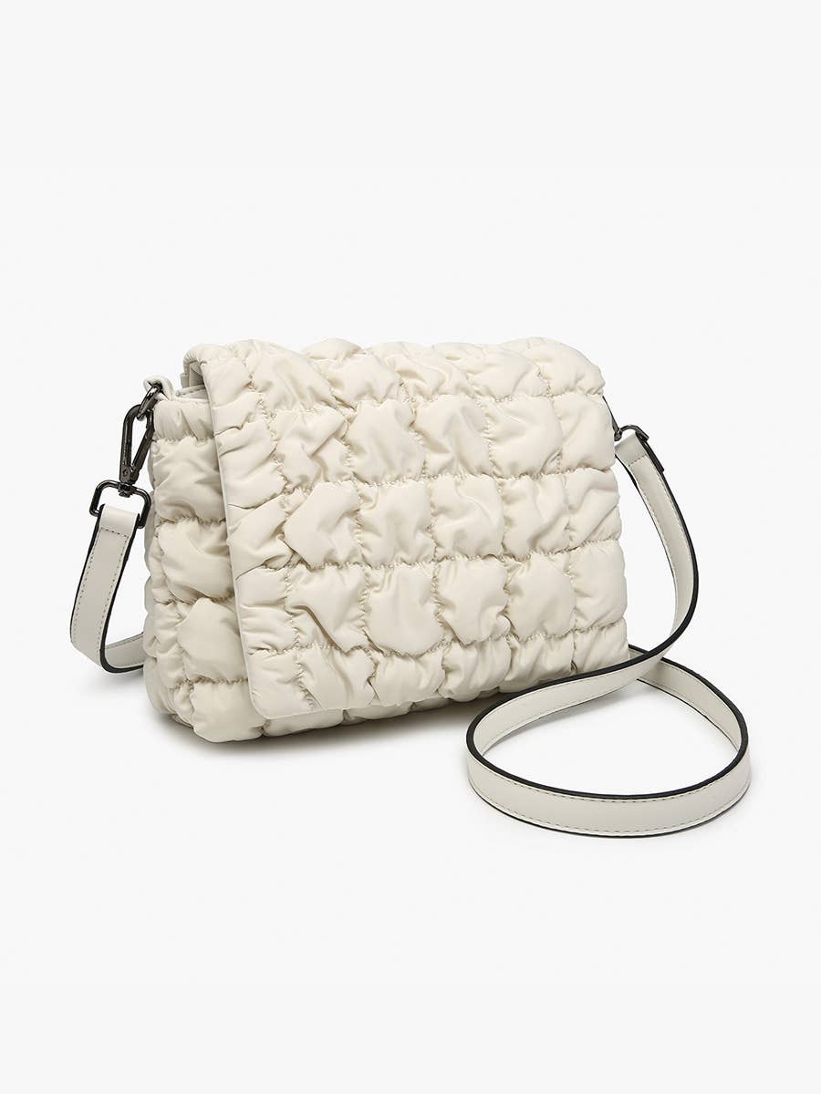 Tegan Quilted Nylon Crossbody w/ Snap Closure