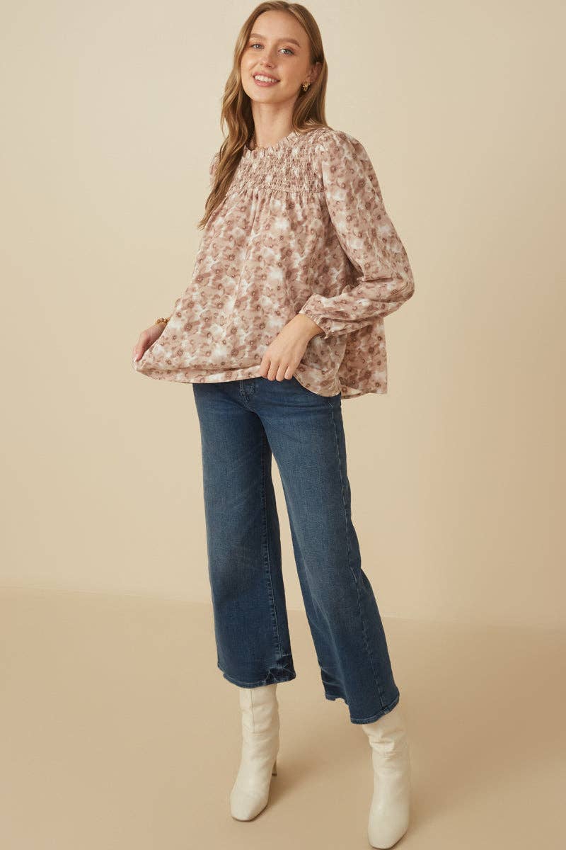 The Floral Smocked Fall Long Sleeve Top