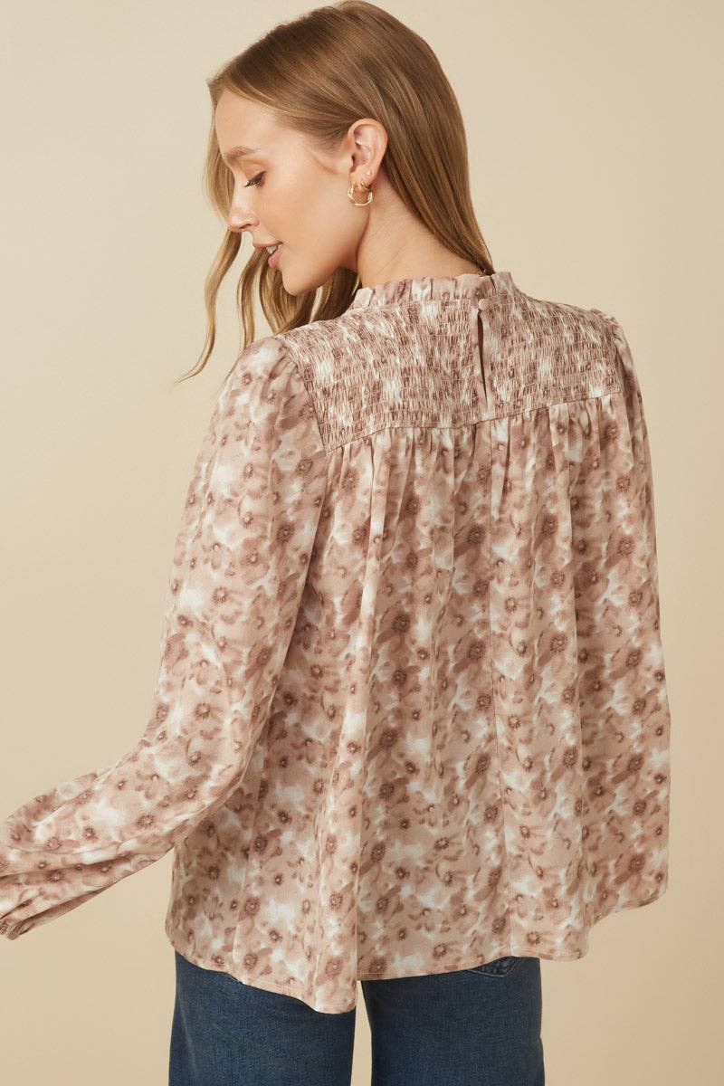 The Floral Smocked Fall Long Sleeve Top