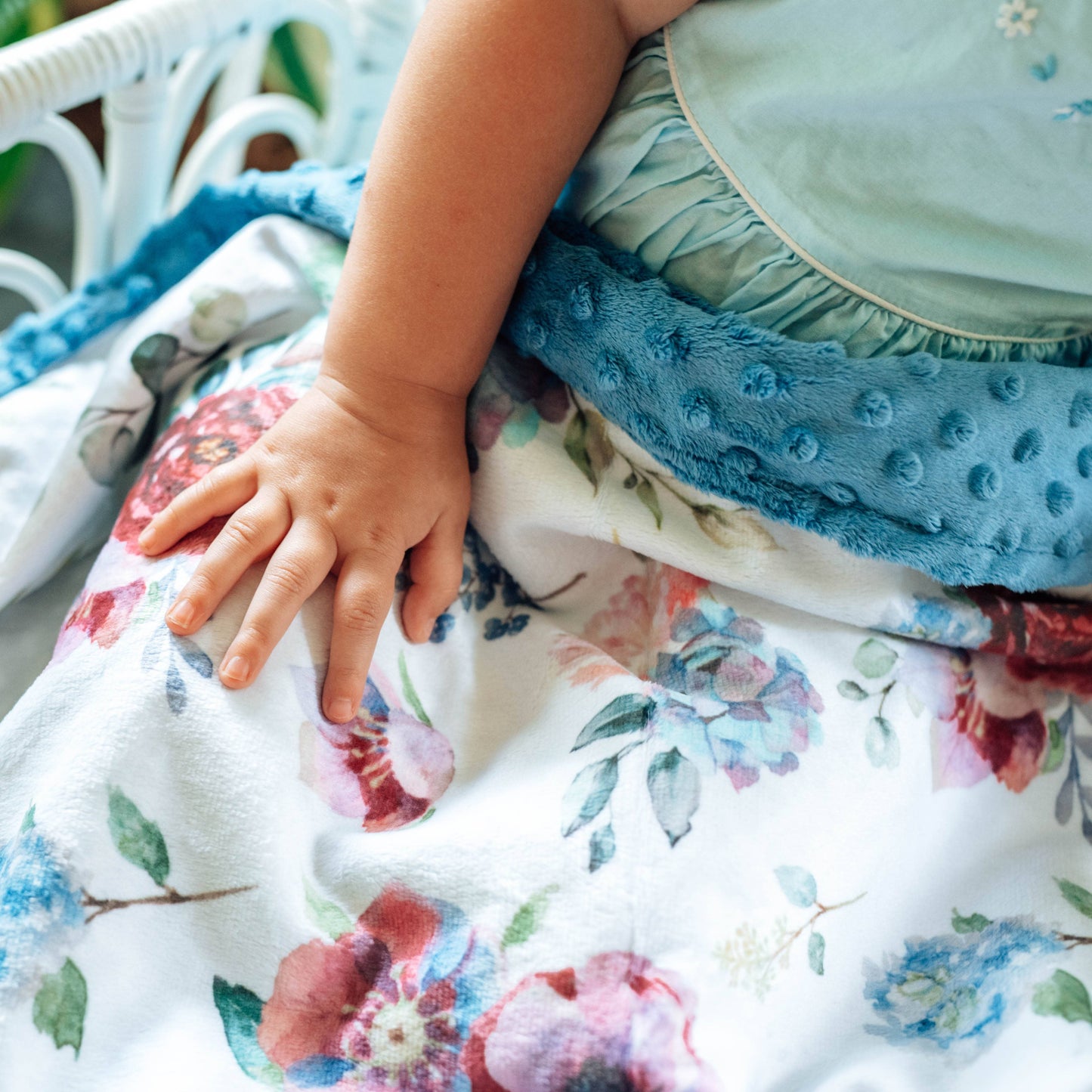 Minky Blanket - Blue Floral