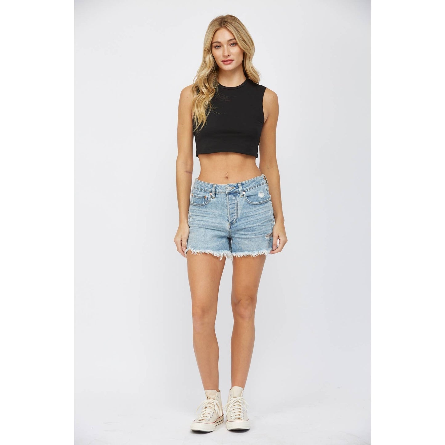 The Cool Blue High Rise Shorts