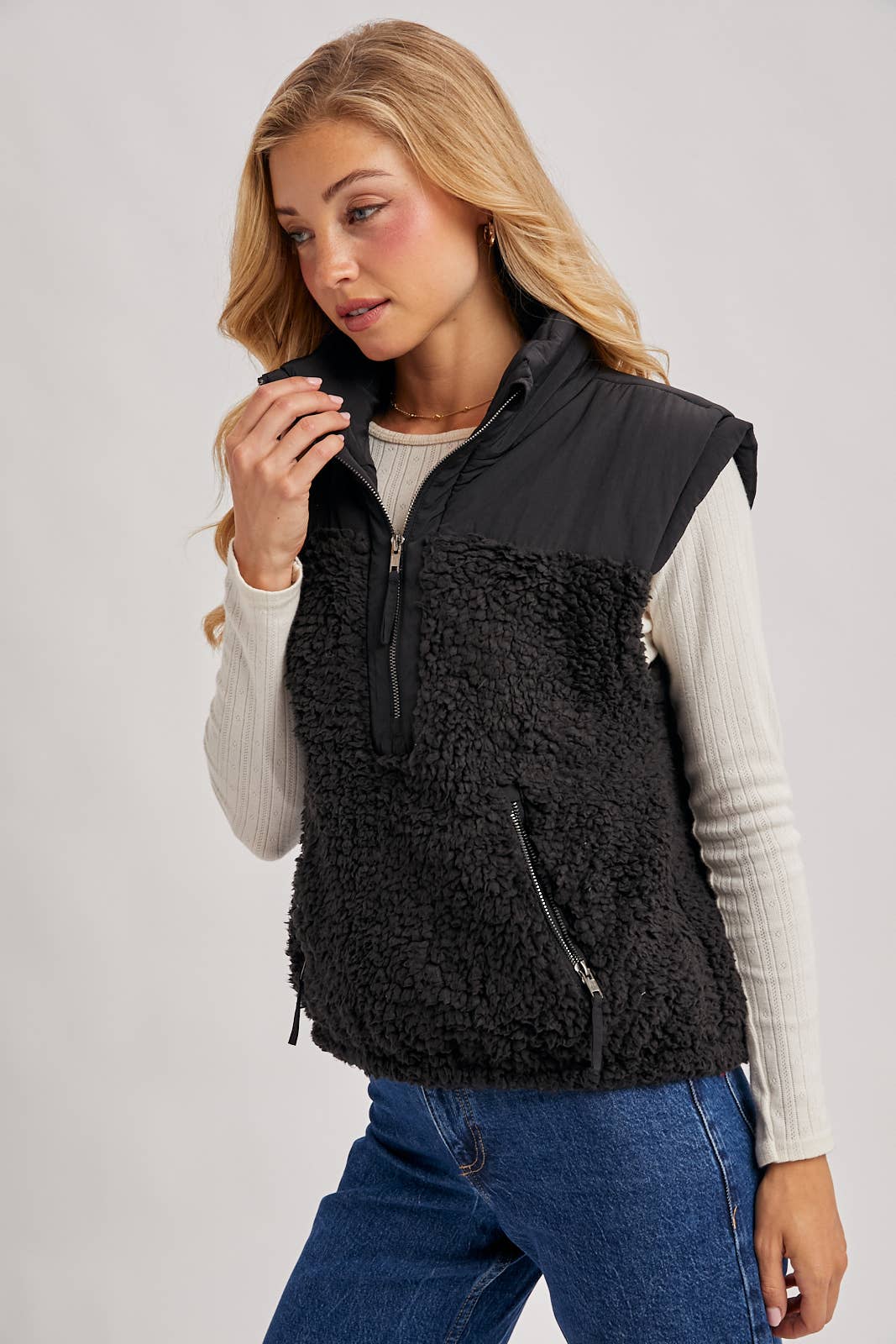 The Sherpa Fleece Collar Vest