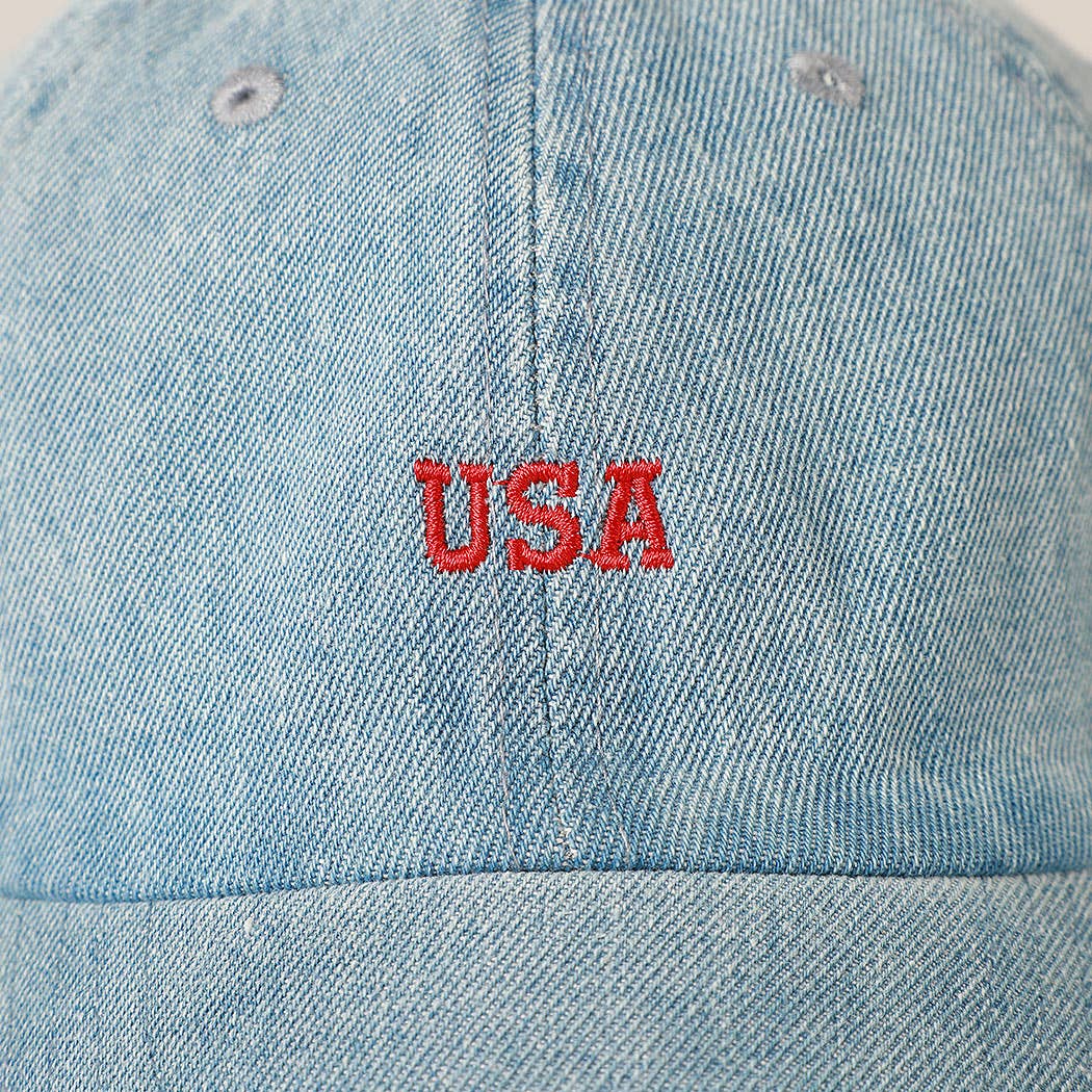 USA Denim Embroidered Hat