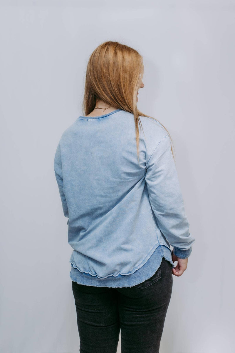 The Blue Acid Wash Sweatshirt