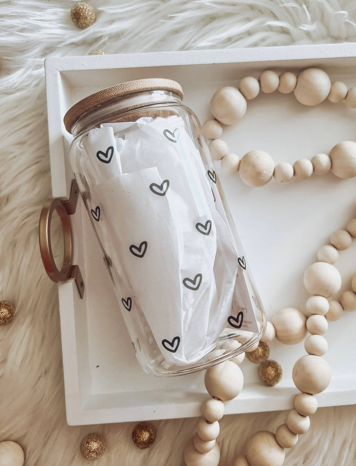 16oz Glass Cup with Bamboo Lid