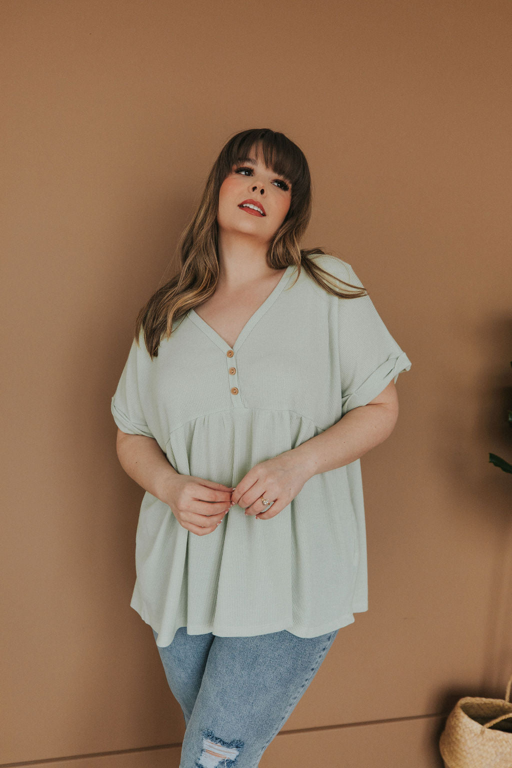 Sweet Ideas Waffle Knit Top