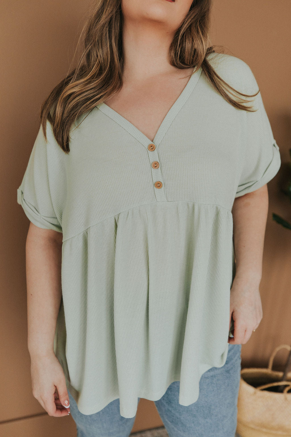 Sweet Ideas Waffle Knit Top