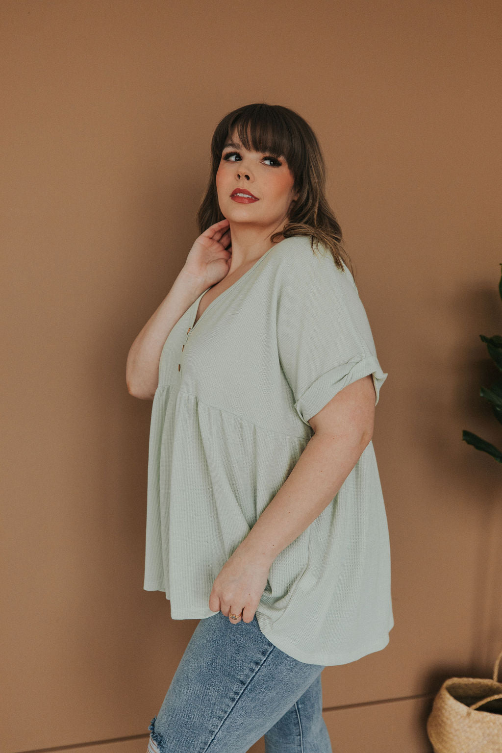 Sweet Ideas Waffle Knit Top