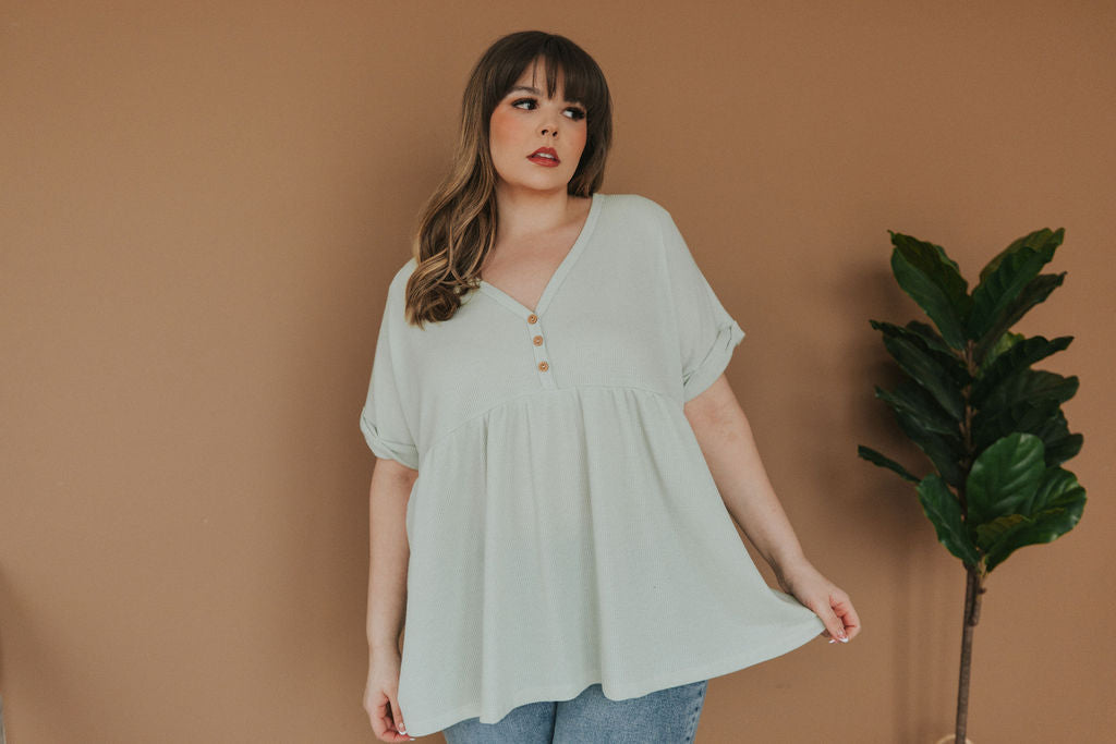 Sweet Ideas Waffle Knit Top